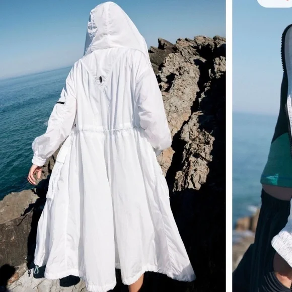 Free People Flowy Lightweight Windbreaker - White - XL